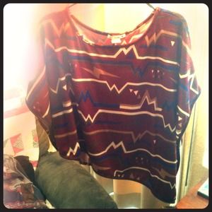 Patterned Loose Fitting Top