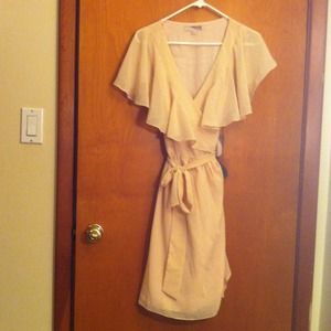 NWT Forever 21 sheer peach wrap dress