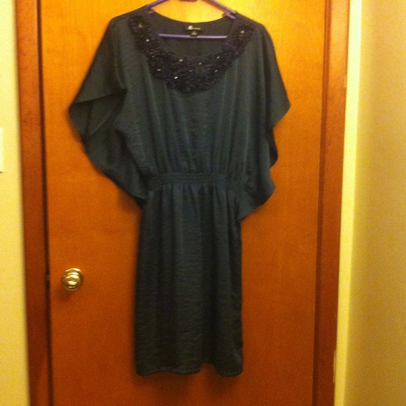 ❌❌RESERVED❌❌ Royal blue sheer batwing sleeve dress
