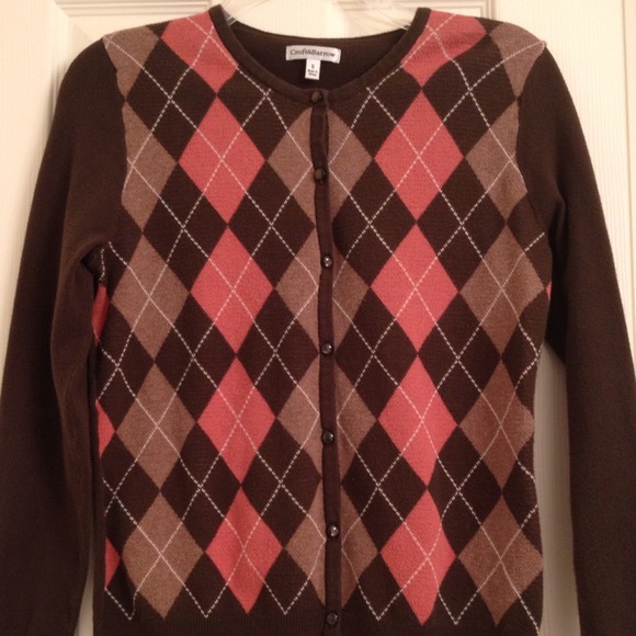 Preppy pink and brown sweater