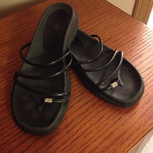 Black strap sandals