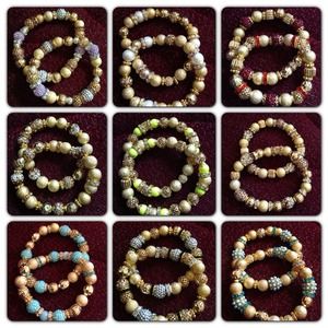 Hand-made bracelets with Swarovski crystals