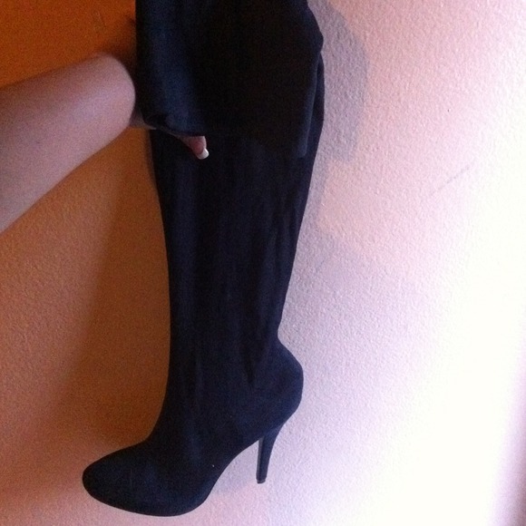 Above the knee suede boots