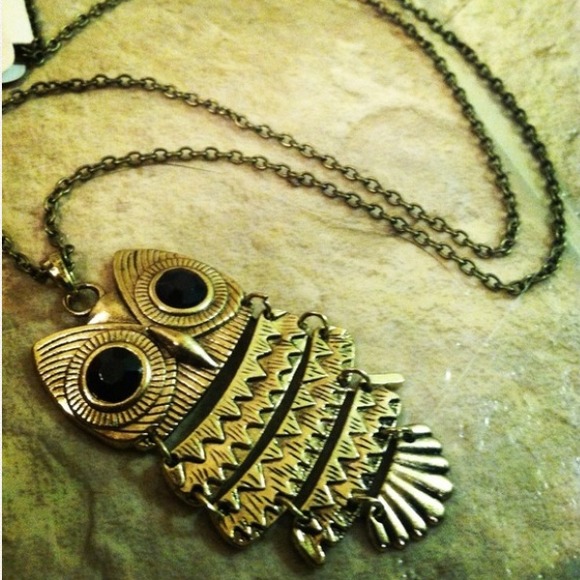 Jewelry - *NWT* Gold Owl Pendant long necklace