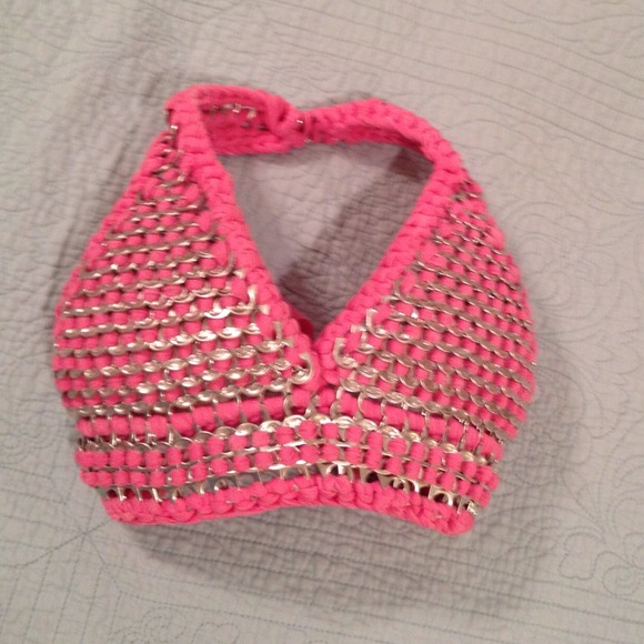 💰 Rare Sexy Top made from soda tabs - NEVER WORN