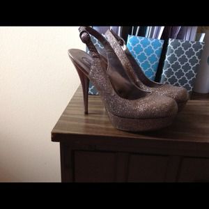 Candies gold glitter heels