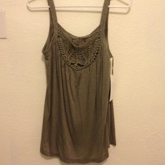 Grey cotton crochet tank