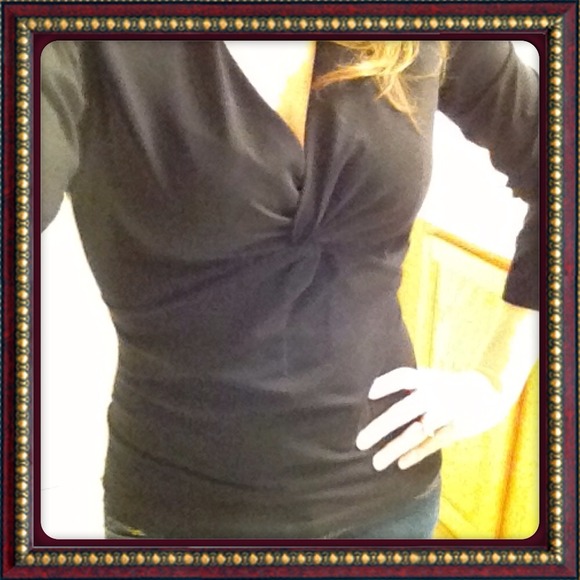 3/4 sleeve Jones New York black top