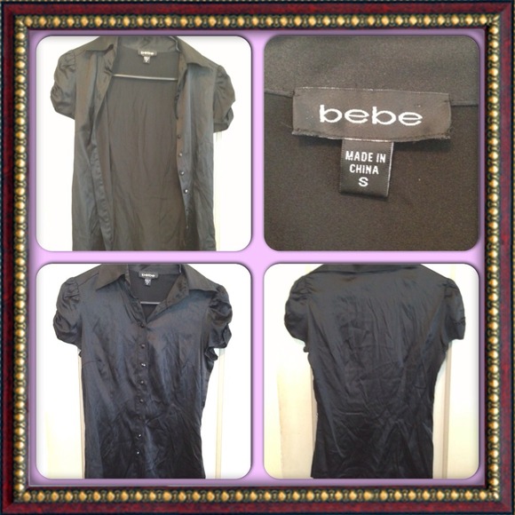 Black small silk bebe top