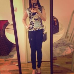 BCBG Tropical floral print blouse