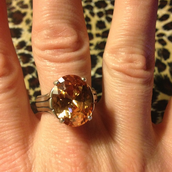 Silpada Beautiful Champagne CZ ring size 8