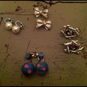 4 pairs of clip on earrings