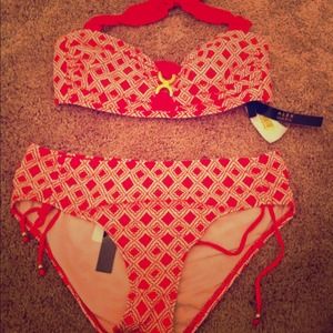 Brand new, orange bikini! Alex Marie, size 8!
