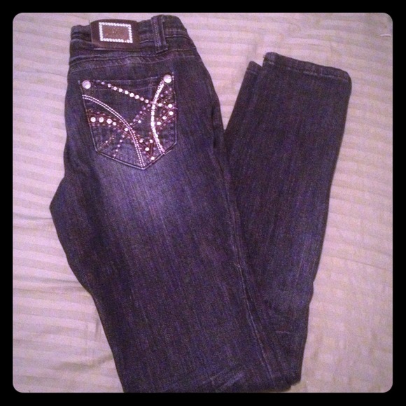 Studed Dark Skinny Jeans