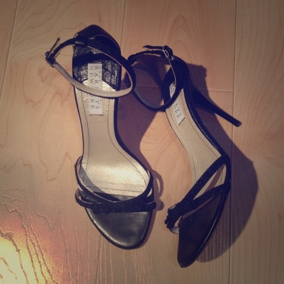 Barneys New York Black Ankle Strap Heels Size 7