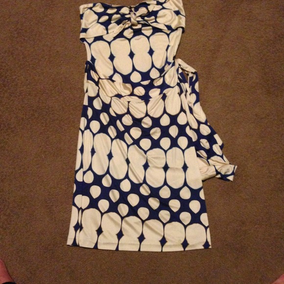 Diane Von Furstenberg strapless wrap-dress.