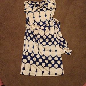 Diane Von Furstenberg strapless wrap-dress.