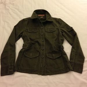 J Crew military jacket olive color, cotton, 6