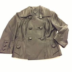 Bebe leather jacket 3/4 sleeve, black