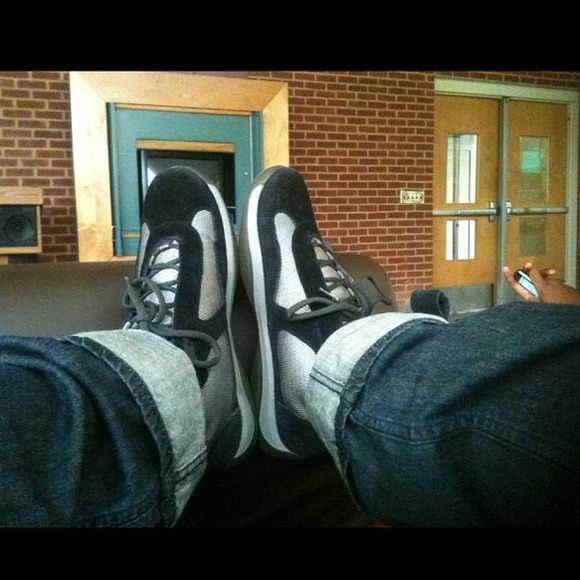 Navy blue Prada sneakers sz 9