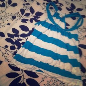Blue cut off sleeves