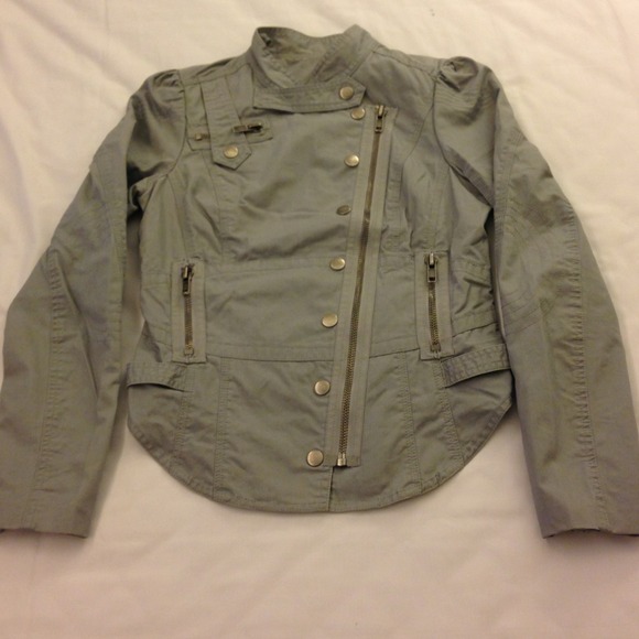 River Island biker jacket, grey, cotton, EU12