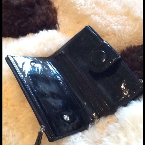 Wallet, blK pat leather,