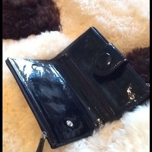 Wallet, blK pat leather,