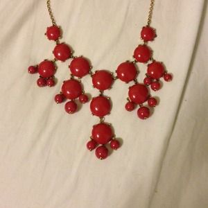 Jcrew inspired bubble necklace in coral-red