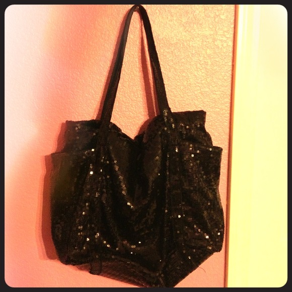 Black sequin tote bag!