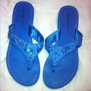 Royal Blue Flip Flops