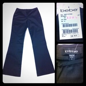 Bebe Zip Back Straight Front Pants