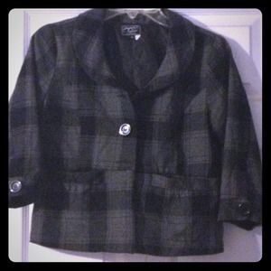 Gray plaid blazer