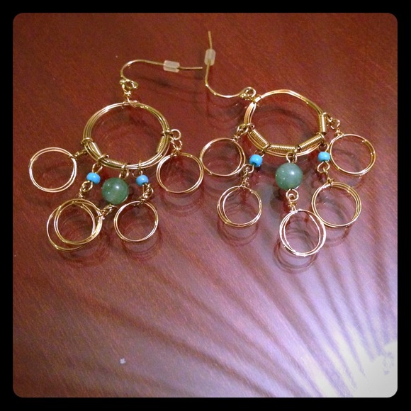 Funky teal earrings