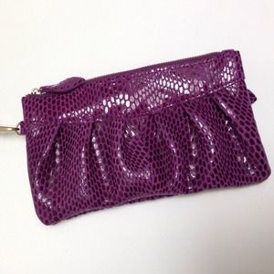 Faux snake skin clutch, purple Faux snake skin clutch, purple