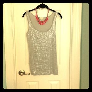 Jcrew sequined tank in perfect gray color