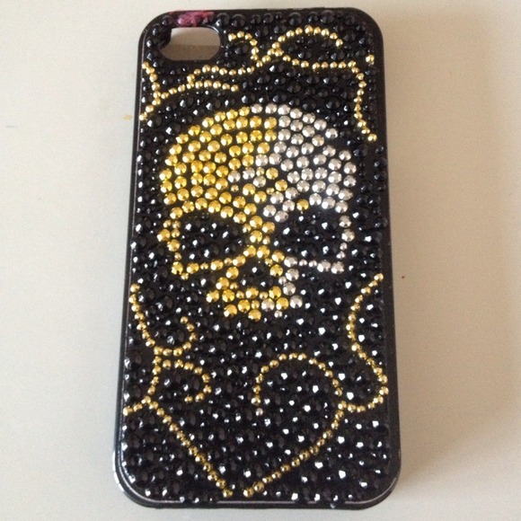 Gold and Silver Skull Iphone 4/4s case