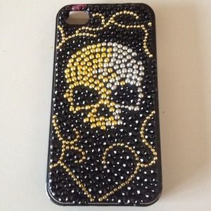 Gold and Silver Skull Iphone 4/4s case