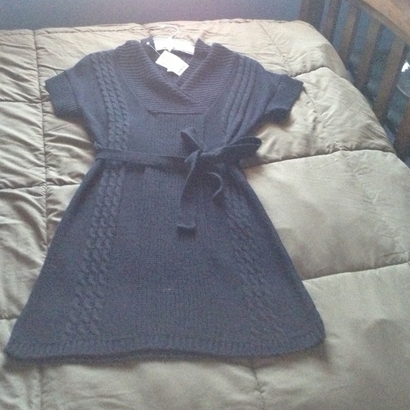 Black sweater dress.