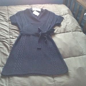 Black sweater dress.