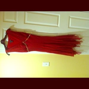 Red silk dress