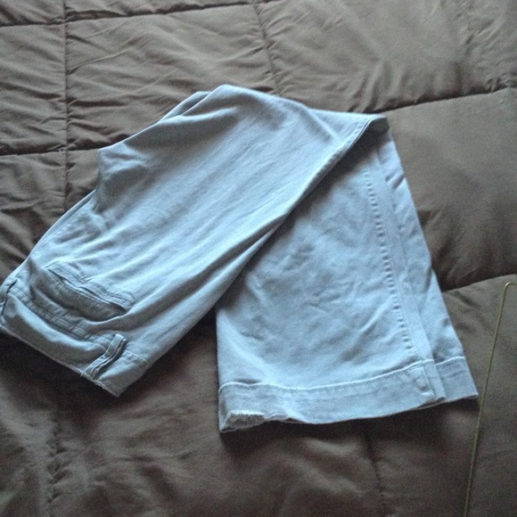 Grey school uniform pants.
