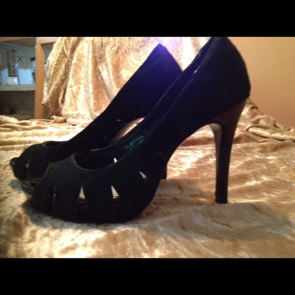 Black Satin Heels