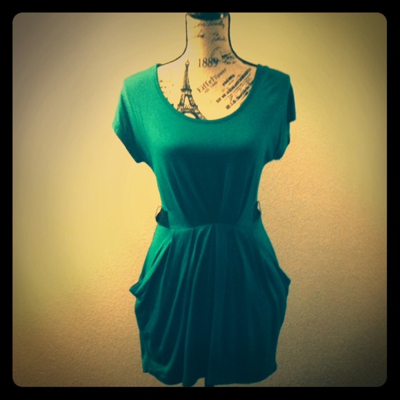 Teal dress with pockets