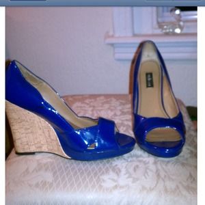 Blue wedge sandal