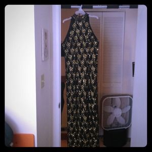 Black and gold dress