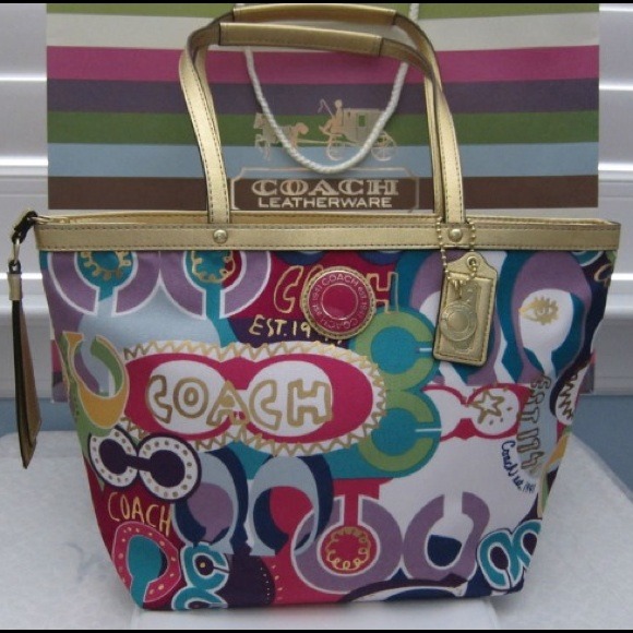 AUTHENTIC COACH SIGNATURE PRINT TOTE