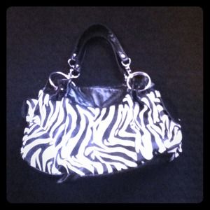Black and White Zebra Striped Handbag