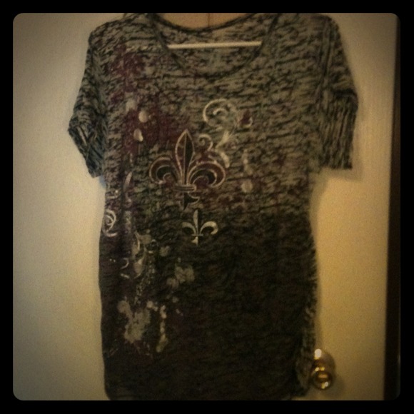 Cute sheer long zebra striped top size 2X.