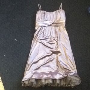 Silver/Grey Short Silky Formal Dress